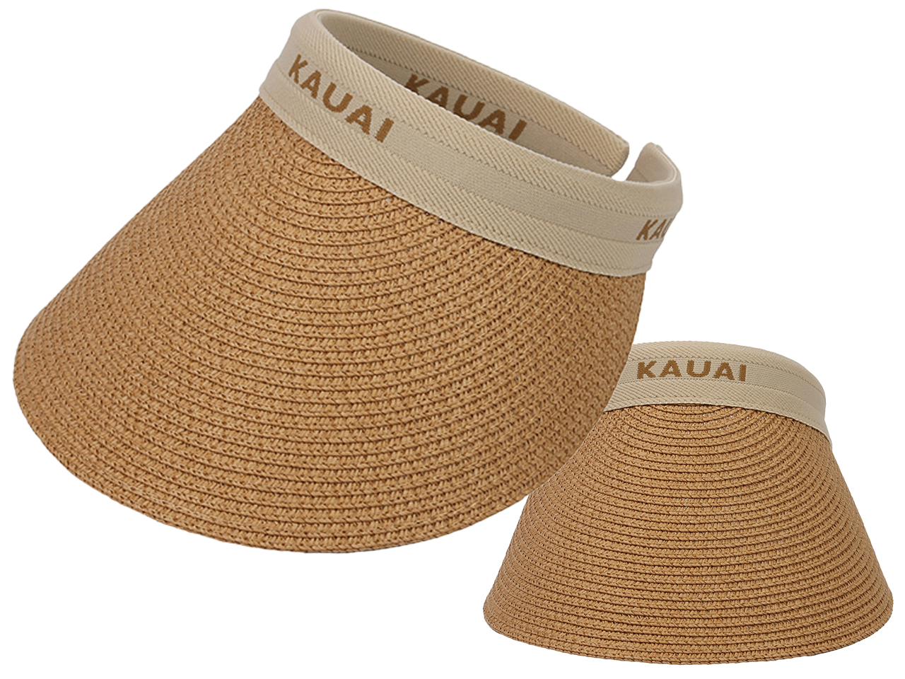 "Kauai" Natural Straw Visor Hat, MOQ-6/pk