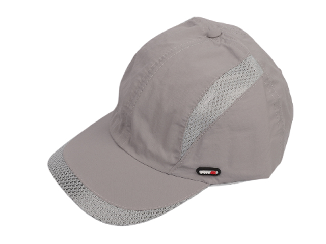 Light Grey Dry Fit Fabric Baseball Cap, MOQ-6/pk - Click Image to Close