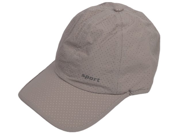 Light Grey Mesh Breathable Baseball Cap, MOQ-6/pk - Click Image to Close