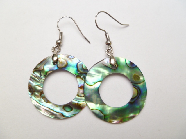 DCI-40mm Donut Paua Shell Earring