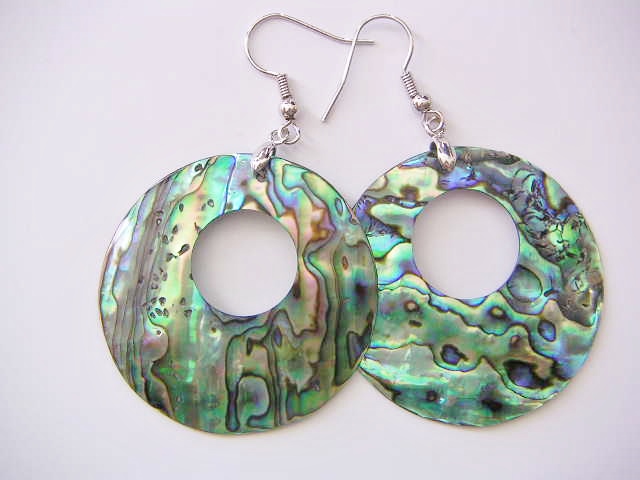 40mm Donut Paua Shell Earring