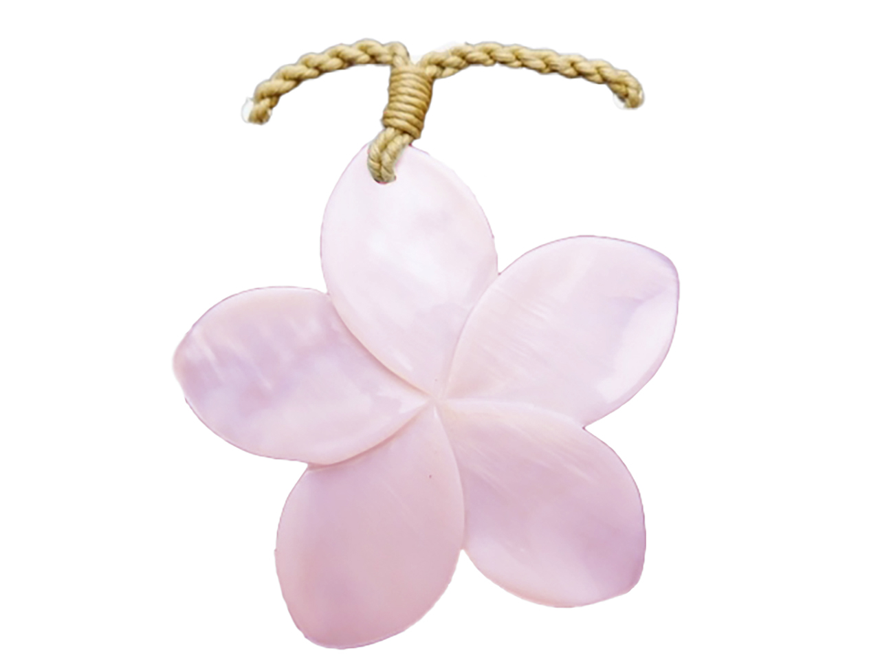 45x45mm Conch Shell Plumeria on Adjustable Hemp Cord Necklace