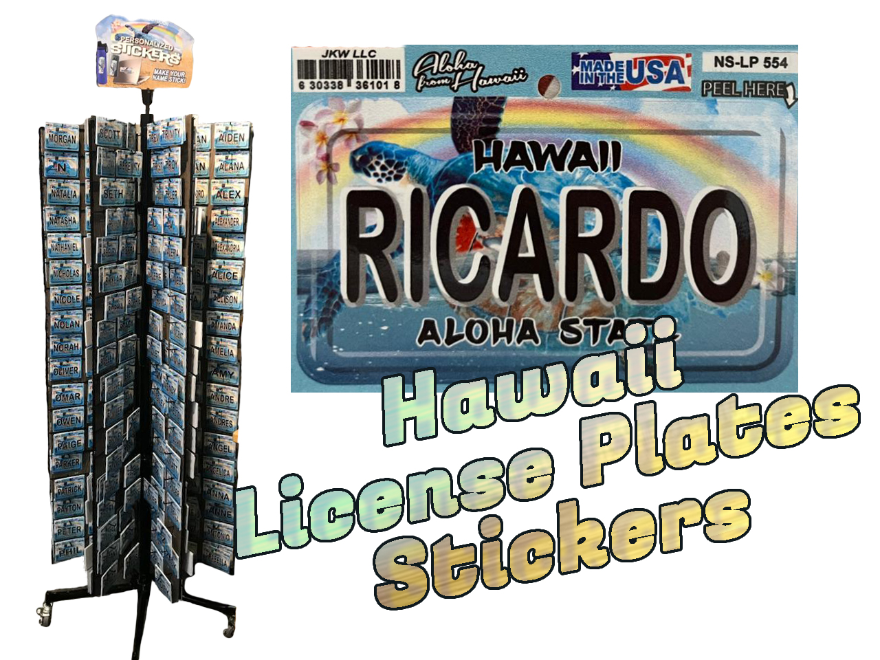 36104-"Hawaii" Personalized Name Wood License Plates Kit