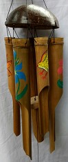 Special Order-40cm Hawaii Birds and Flower Bamboo Windchime 16/c - Click Image to Close