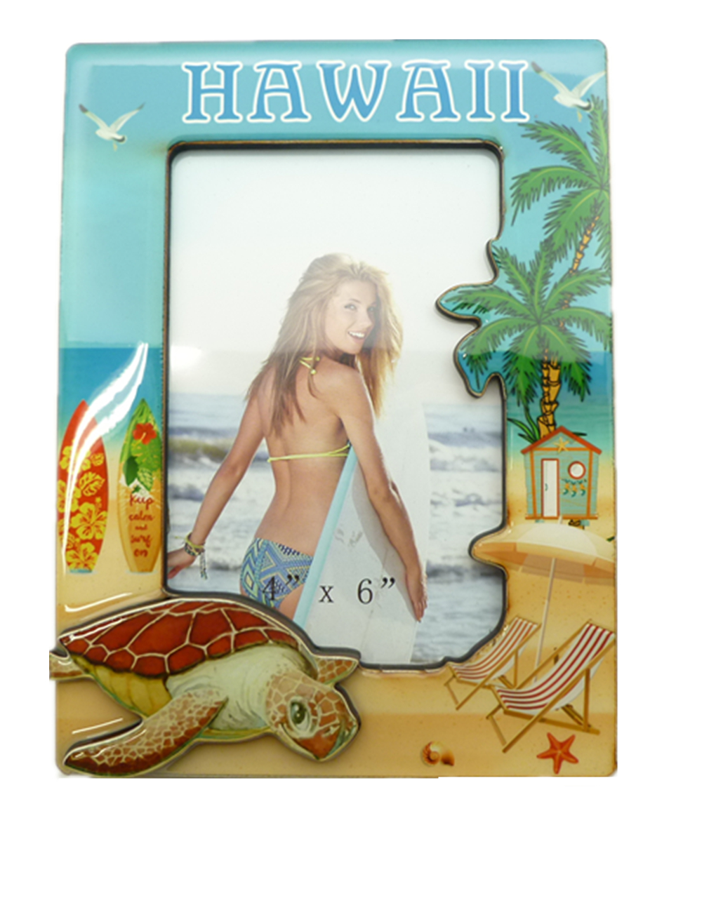 8"X6" Hawaii Theme Resin Photo Frame Photo size 4"X6"