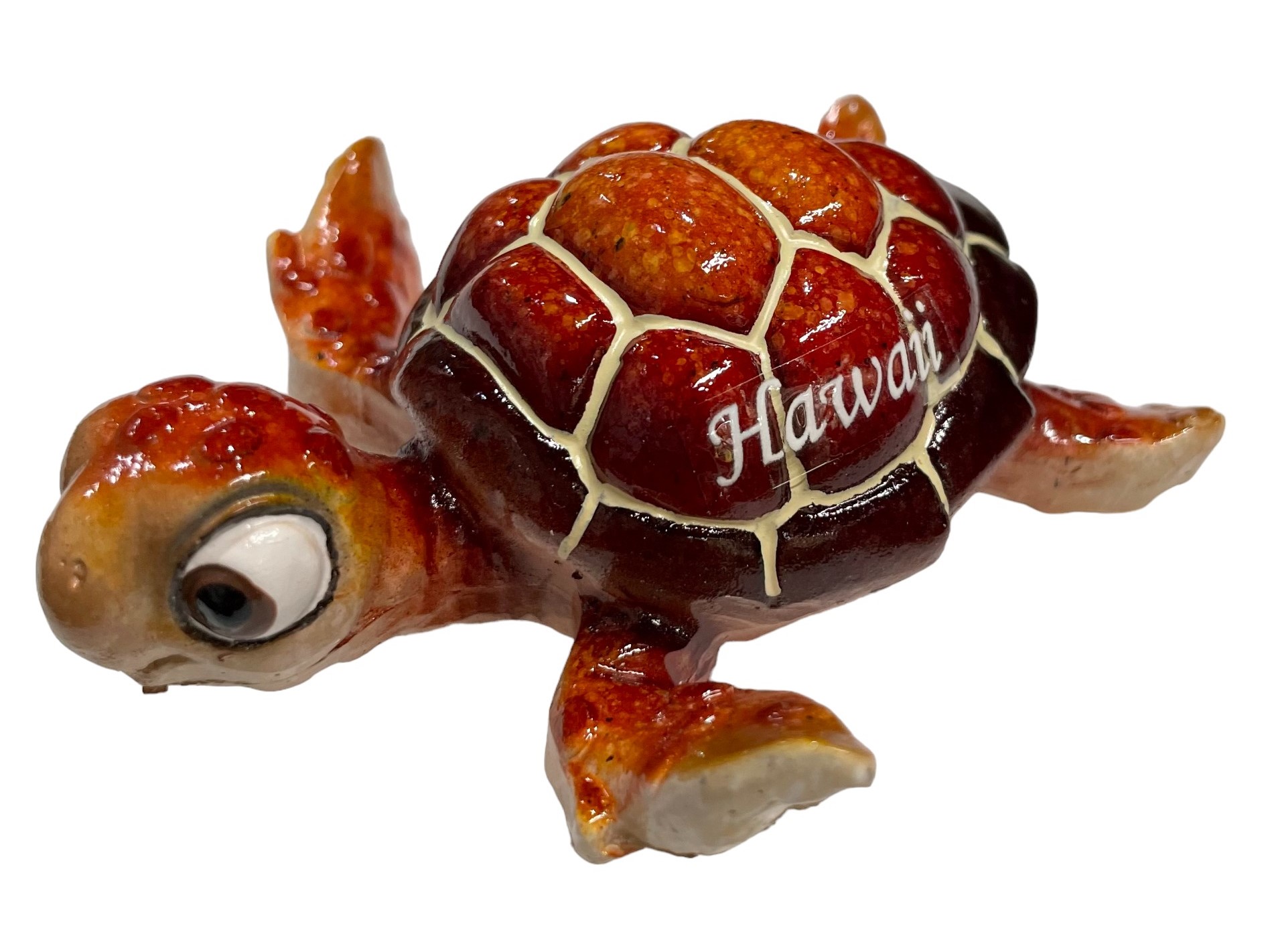 4” Hawaii Red Turtle Resin Decor 10x9.5x3.8cm