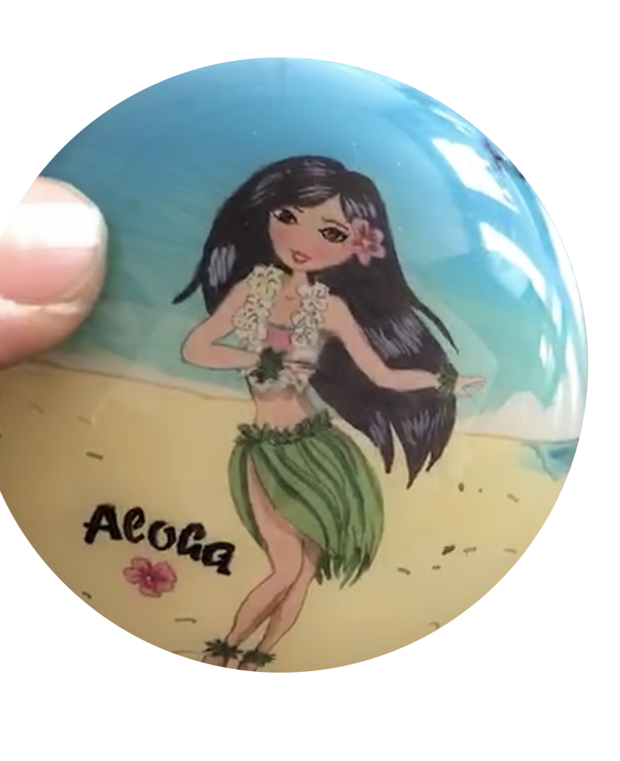 Hand Painted "Maui" Aloha Hula Dancer Christmas Ornament 54/cs