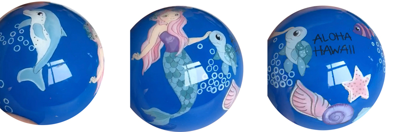 Hand Painted "Hawaii" Mermaid Christmas Ornament, 54pcs/case