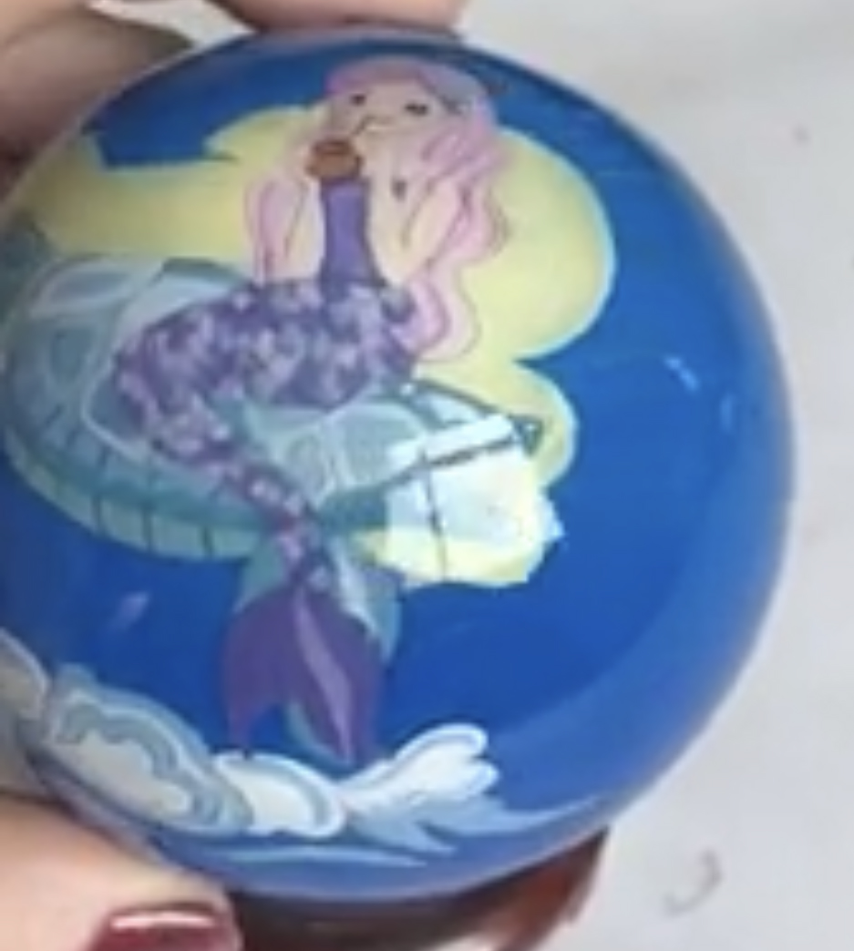 Hand Painted "Hawaii" Mermaid Christmas Ornament, 54pcs/case