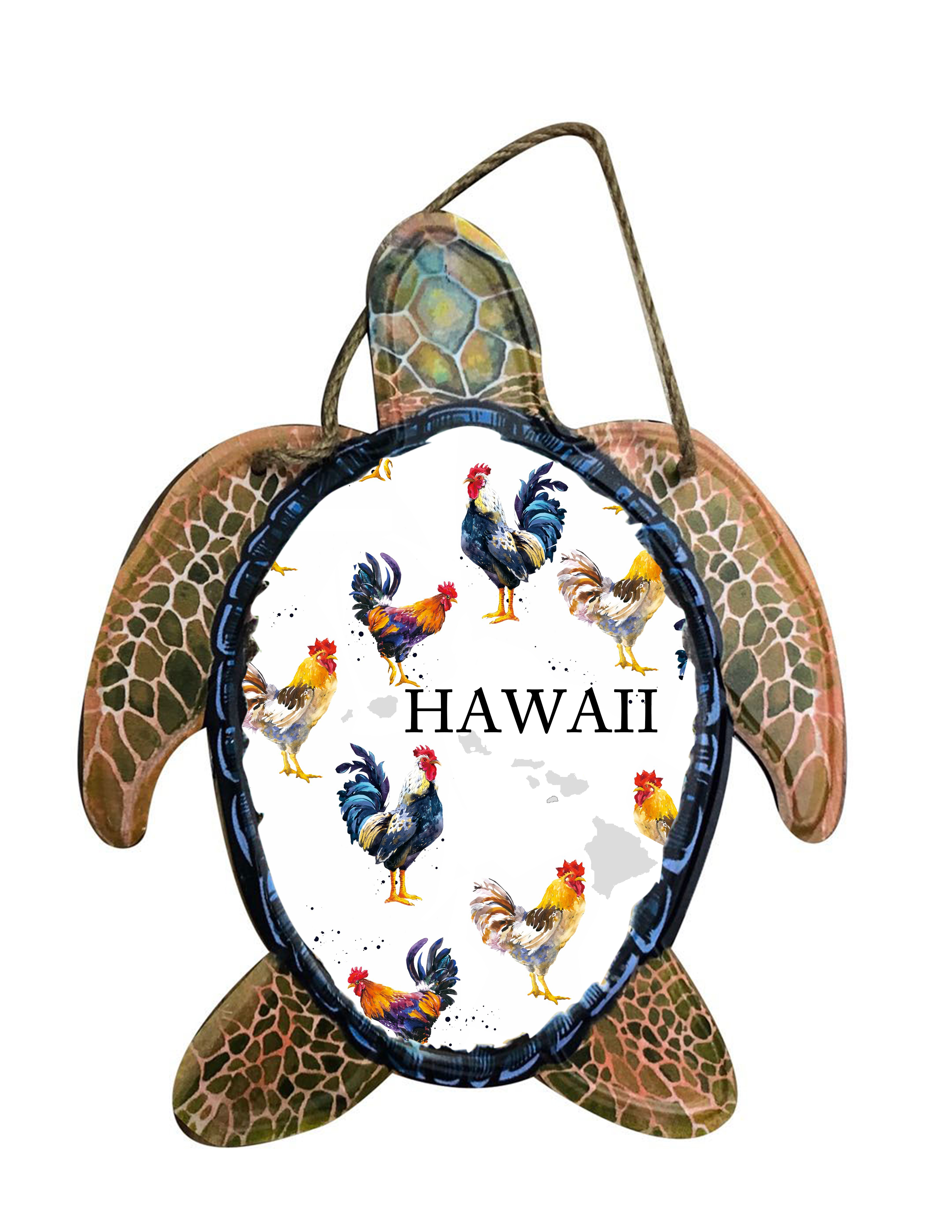 Metal Hawaii Sea Turtle Hang Sign 12"x10"(31x24.5cm) - Click Image to Close