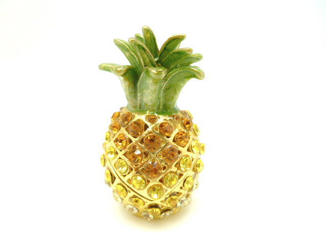 2' Yellow/White Crystal Pineapple jewelry box