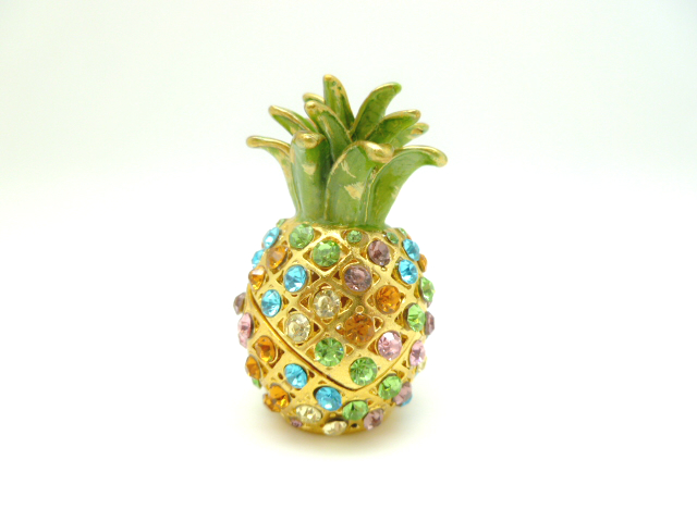 2' Multi-color Crystal Pineapple jewelry box