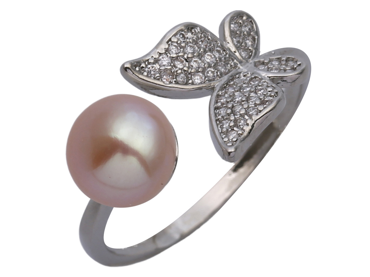 Peach FWP One Size Fits all Butterfly Ring, MOQ-3/pk - Click Image to Close