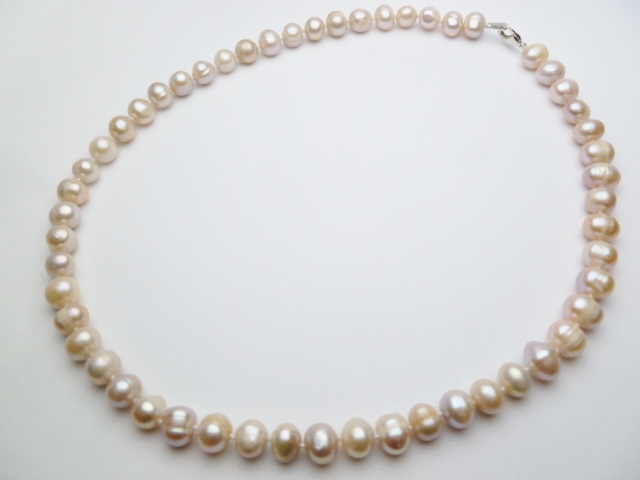 18" Lavender 7-8mm Round Fresh Water Pearl Necklace