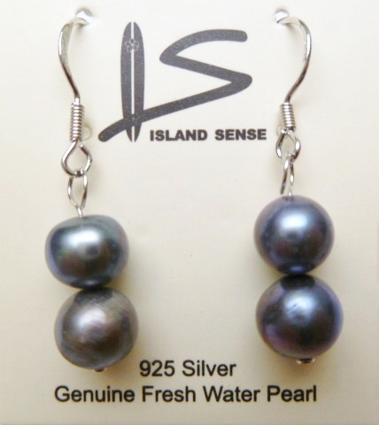 7-8mm Black Fresh Water Pearl Dangling Earring