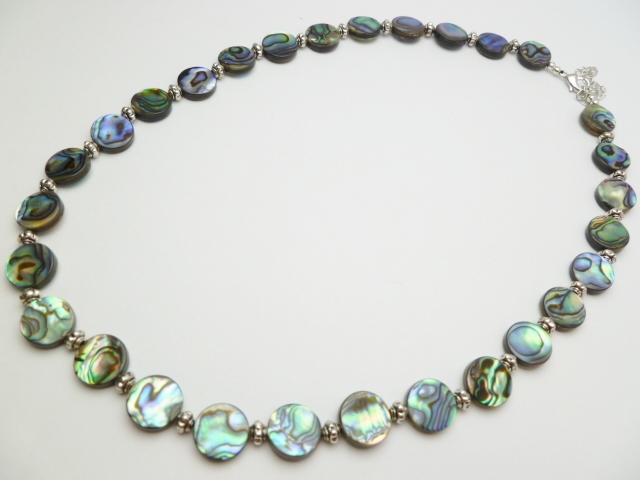 12x12mm Abalone Circle Shape Necklace