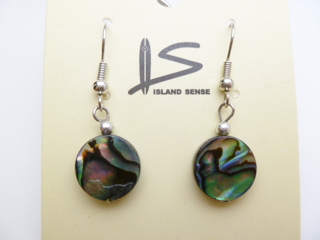 12x12mm Abalone Circle Shape Earring