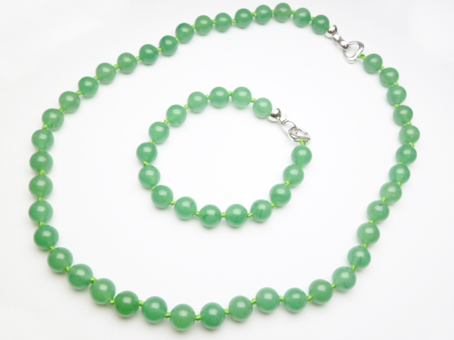 10mm Aventurine Necklace 20" & Bracelet 8" Set