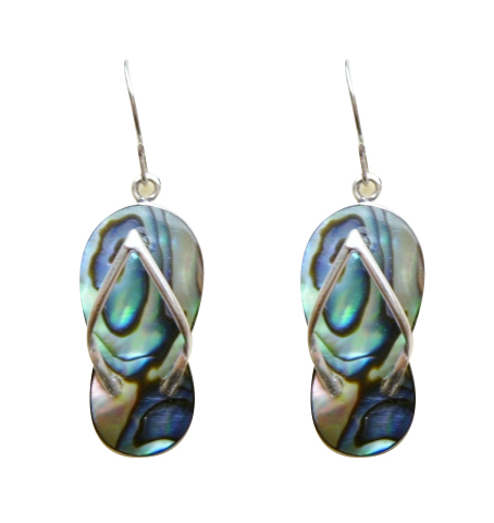 925-Silver Abalone Shell Sandal Dangle Earring