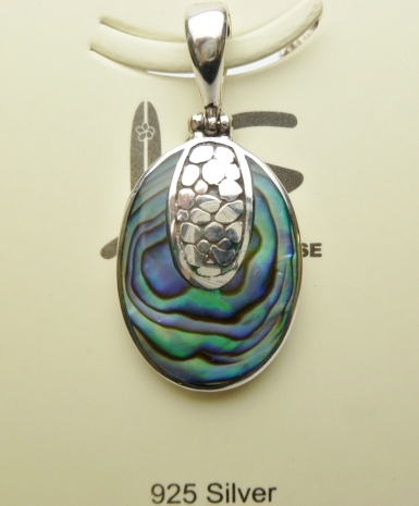 25x18mm Abalone Pendant w/ 925 Silver