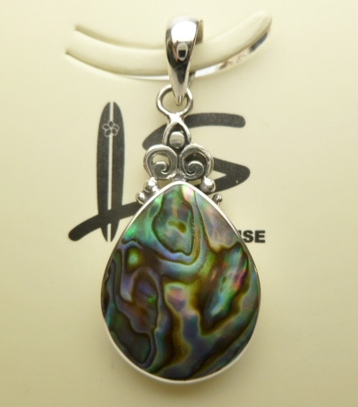 26x16mm Abalone Shell Pendant w/ 925 Silver