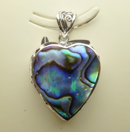 25x23mm Abalone Shell Pendant w/ 925 Silver