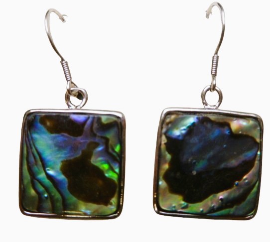 Abalone Square Earring with 925 Silver Hook