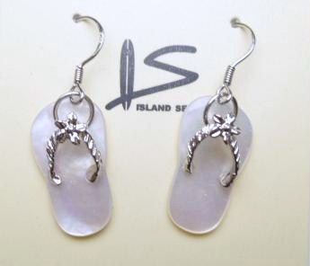 22mm x 12mm White Mother of Pearl Shell Sandal with 925 Silver