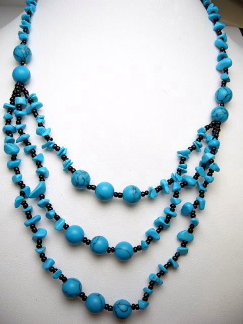 20" Triple Layer Turquoise Necklace