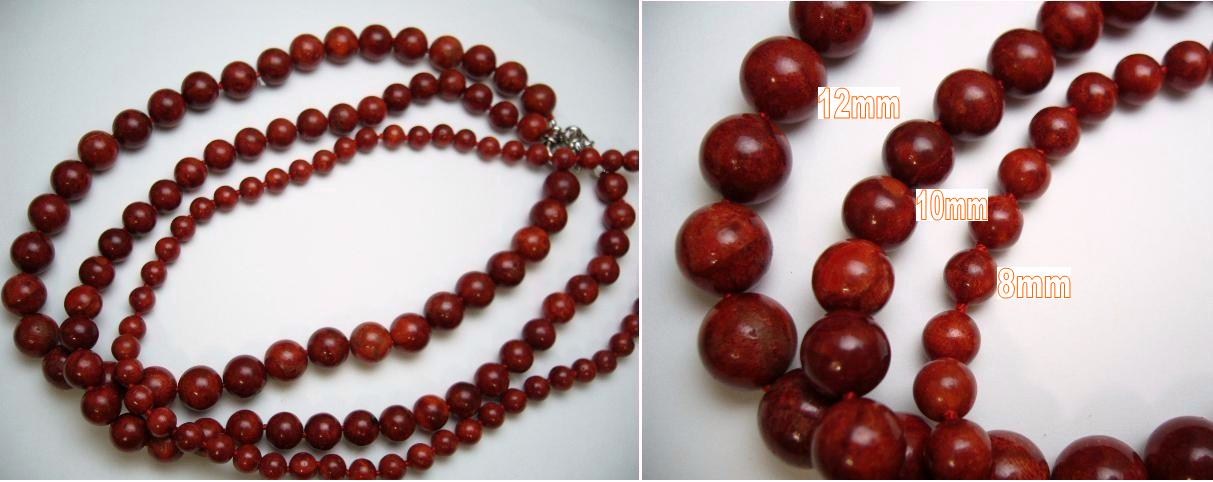 8mm Sponge Coral Beads 18" Necklace