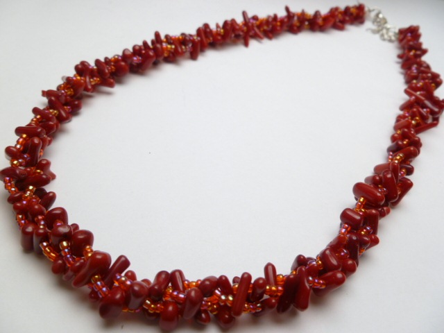 Red Sea Bamboo Beads 18" Necklace