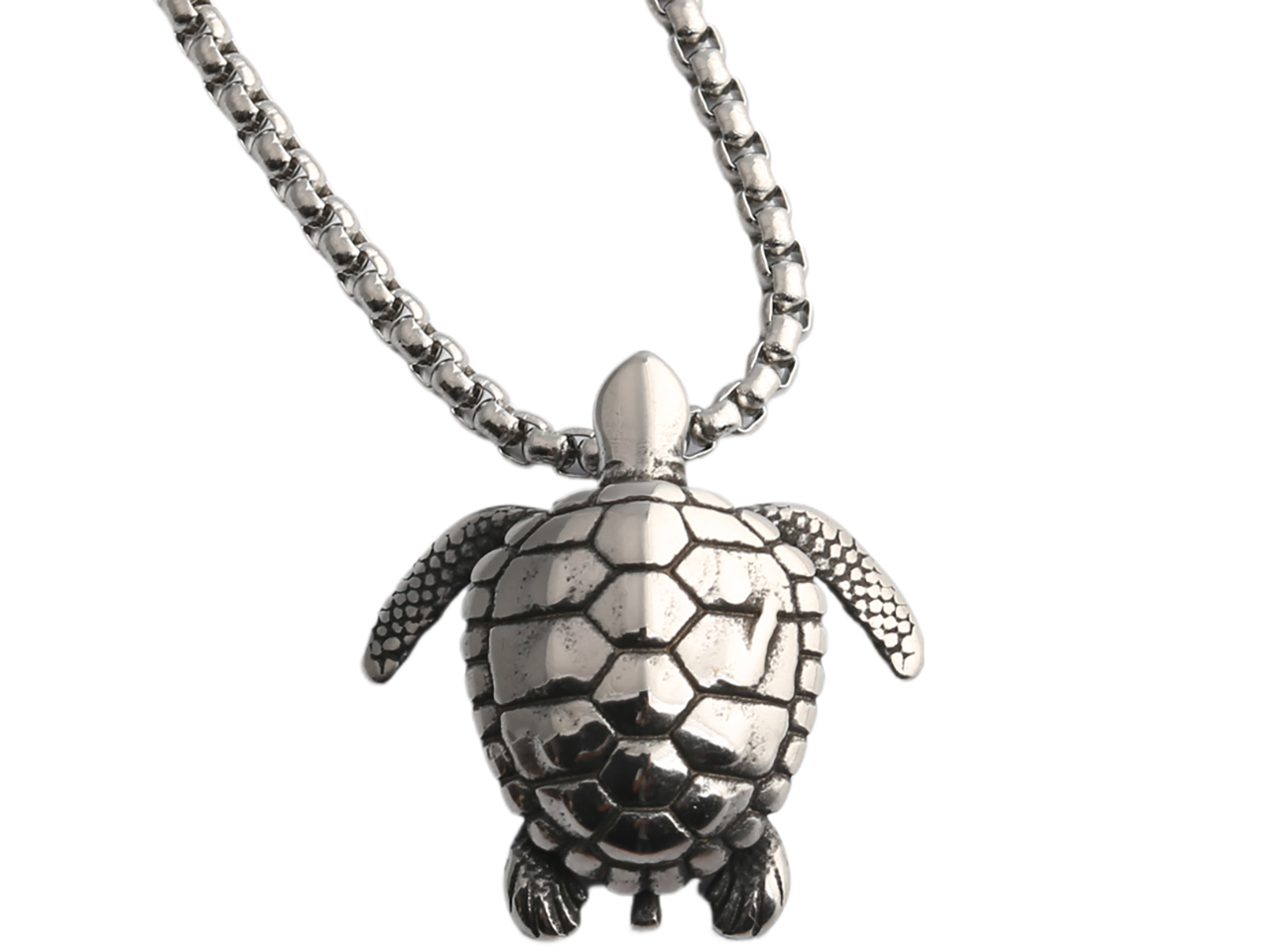 Turtle on 24" Stainless Steel Nacklace, MOQ-6