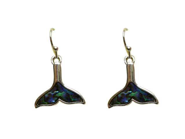 Abalone Shell Whail Tail Dangling Earrings