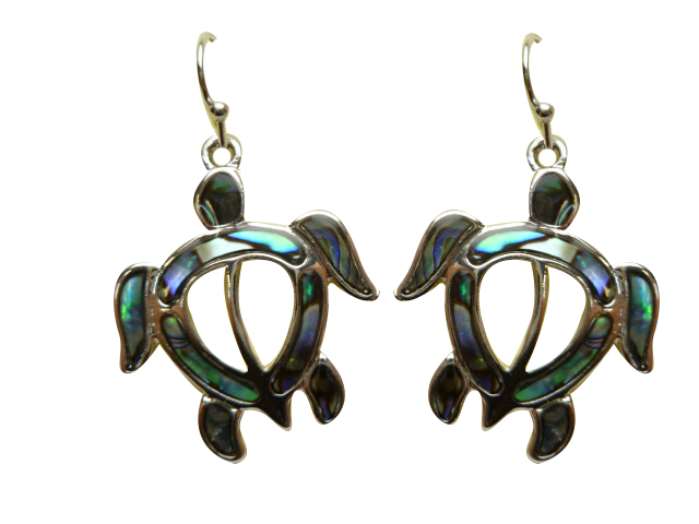 Abalone Shell Turtle Dangling Earring