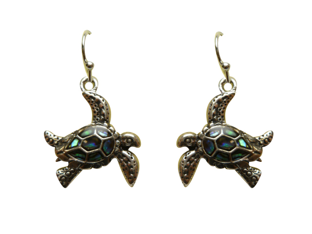 Abalone Shell Turtle Dangling Earring