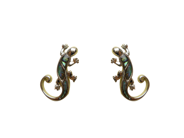 Abalone Shell Geko Stud Earring