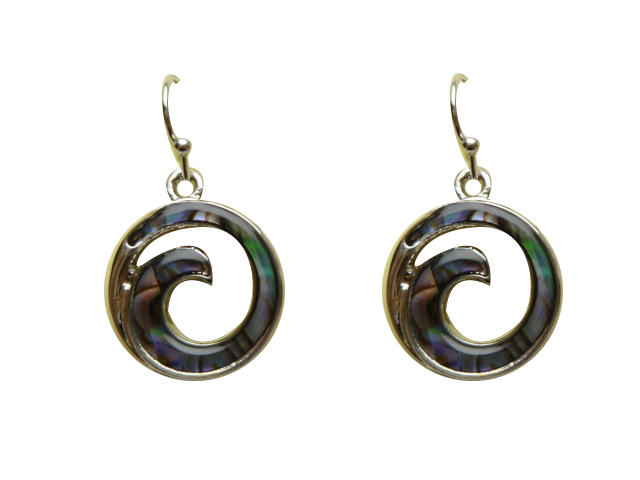 Abalone Shell Wave Dangling Earring