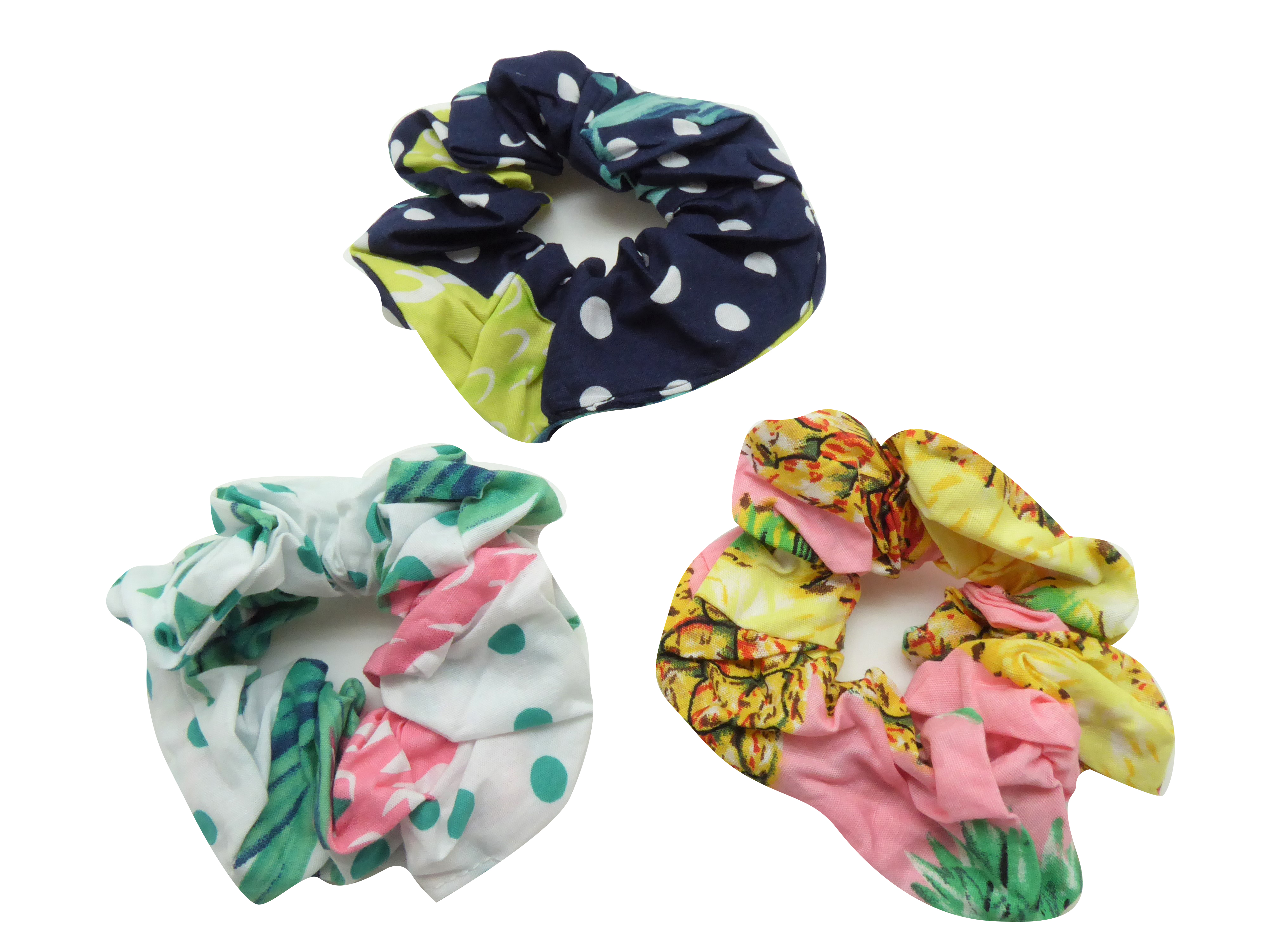 Hawaii Floral Print Scrunchie Hair Ties Assorted Color