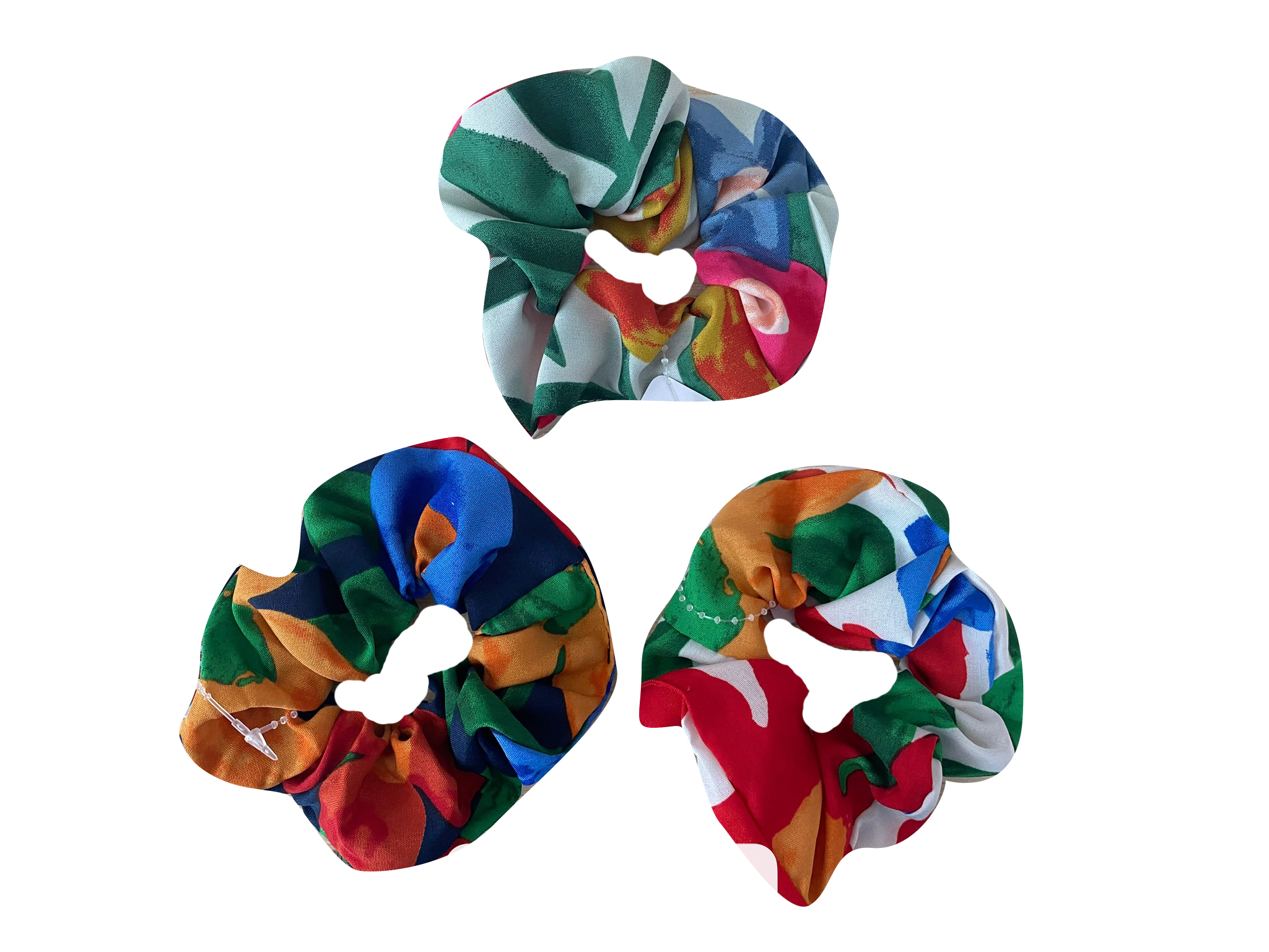 Hawaii Floral Print Scrunchie Hair Ties Assorted Color