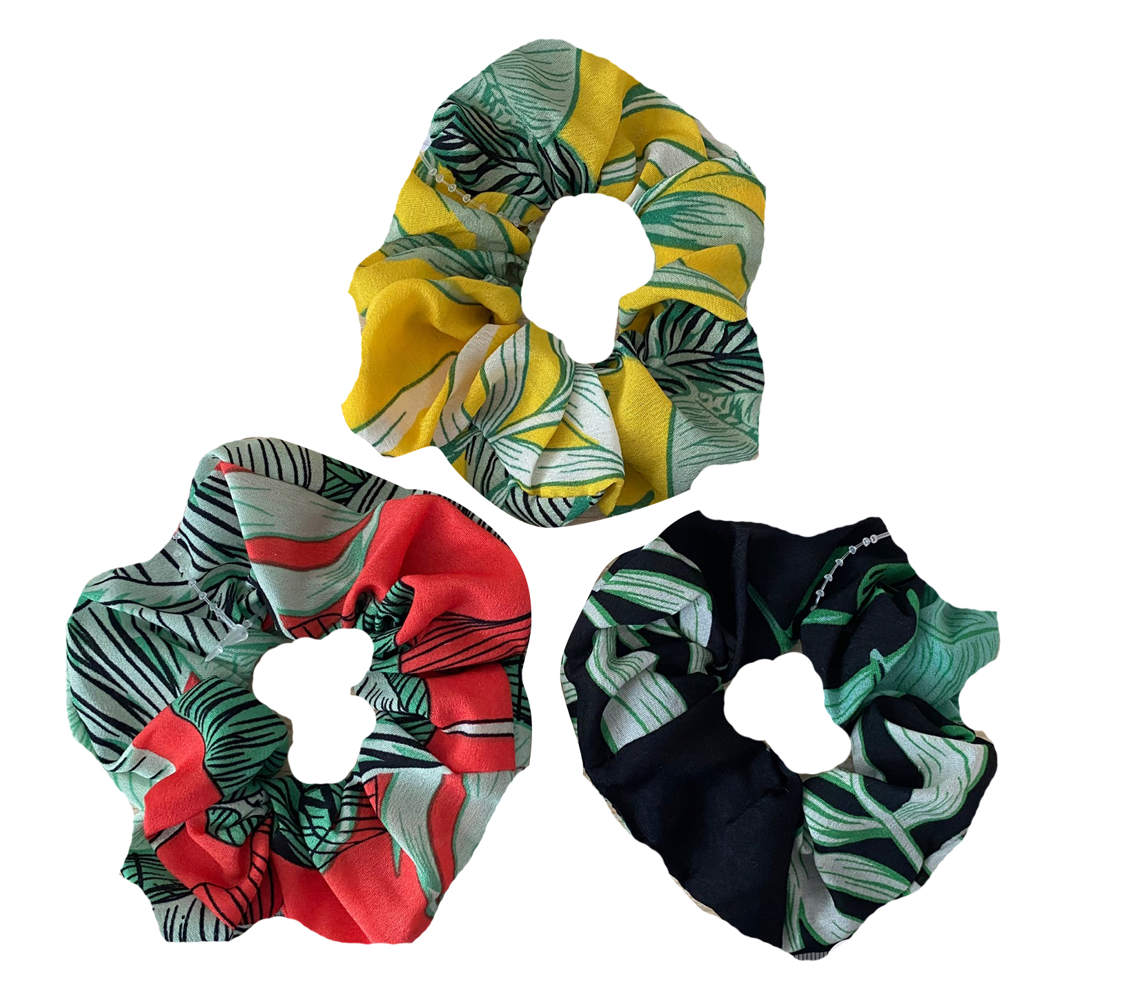 Hawaii Floral Print Scrunchie Hair Ties Assorted Color