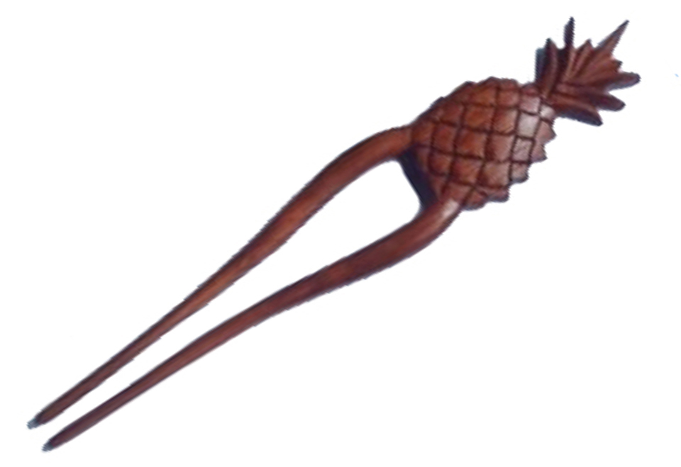 Wood Craved Pineapple Hairpin, MOQ-12