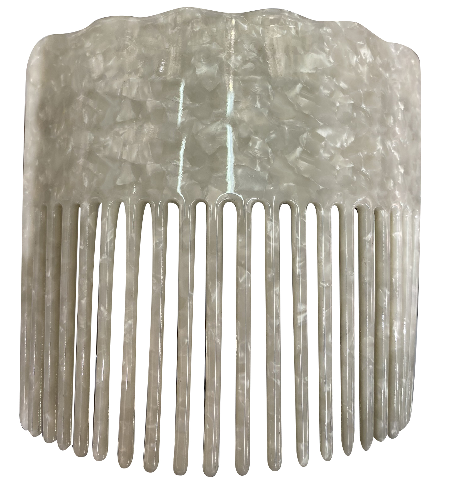 White Faux Turtle Shell Hair Comb