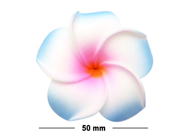 50mm Light Blue, White, & Light Pink Foam Flower Hair Clip