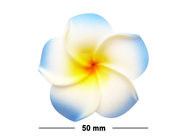 50mm Blue, Yellow, & White Foam Flower Hair Clip