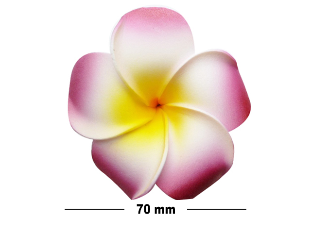 70mm or 2 3/4" Pink and Yellow Foam Flower Hair Clip