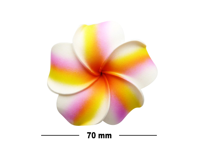 70mm Light Pink white and Yellow Foam Flower Hair Clip