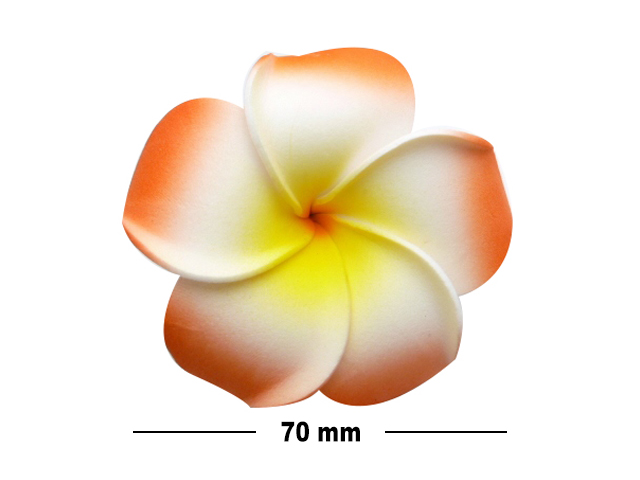 70mm or 2 3/4", Orange & Yellow Foam Flower Hair Clip