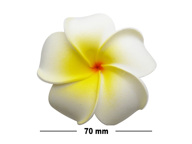 70mm White and Yellow Foam Flower Hair Clip