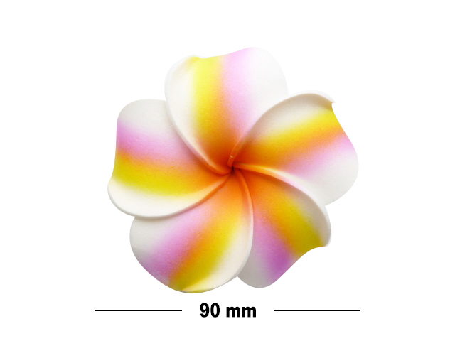 90mm Light Pink, Yellow and White Foam Flower Hair Clip