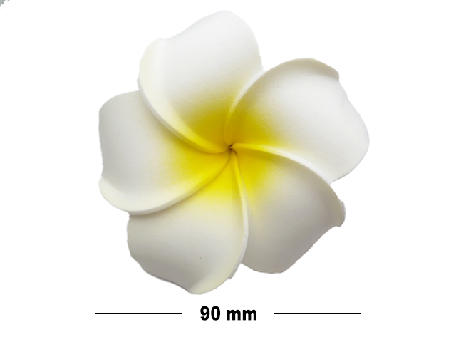 90mm White and Yellow Foam Flower Hair Clip